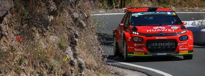 López-Rozada stay alone leading the Rally Islas Canarias after the withdrawal of Lukyanuk-Arnautov