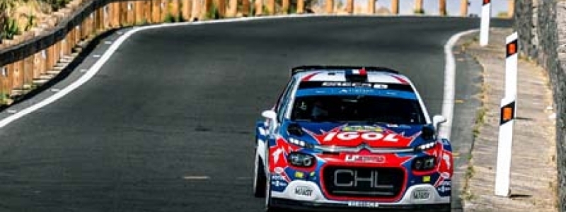 Yoann Bonato – new leader of the very closely-fought 47th Rally Islas Canarias
